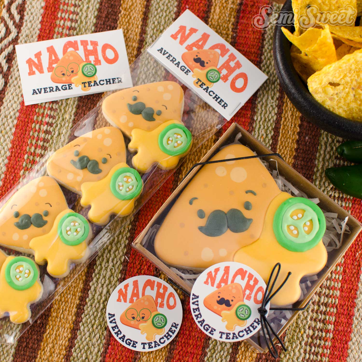 Nacho Average Teacher - Instant Download Printable 2" Circle Tag
