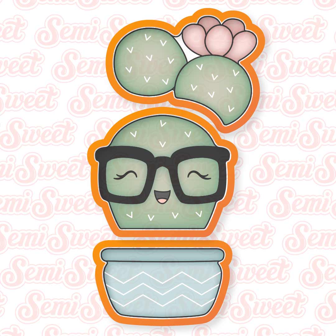 nerdy cactus cookie cutter set