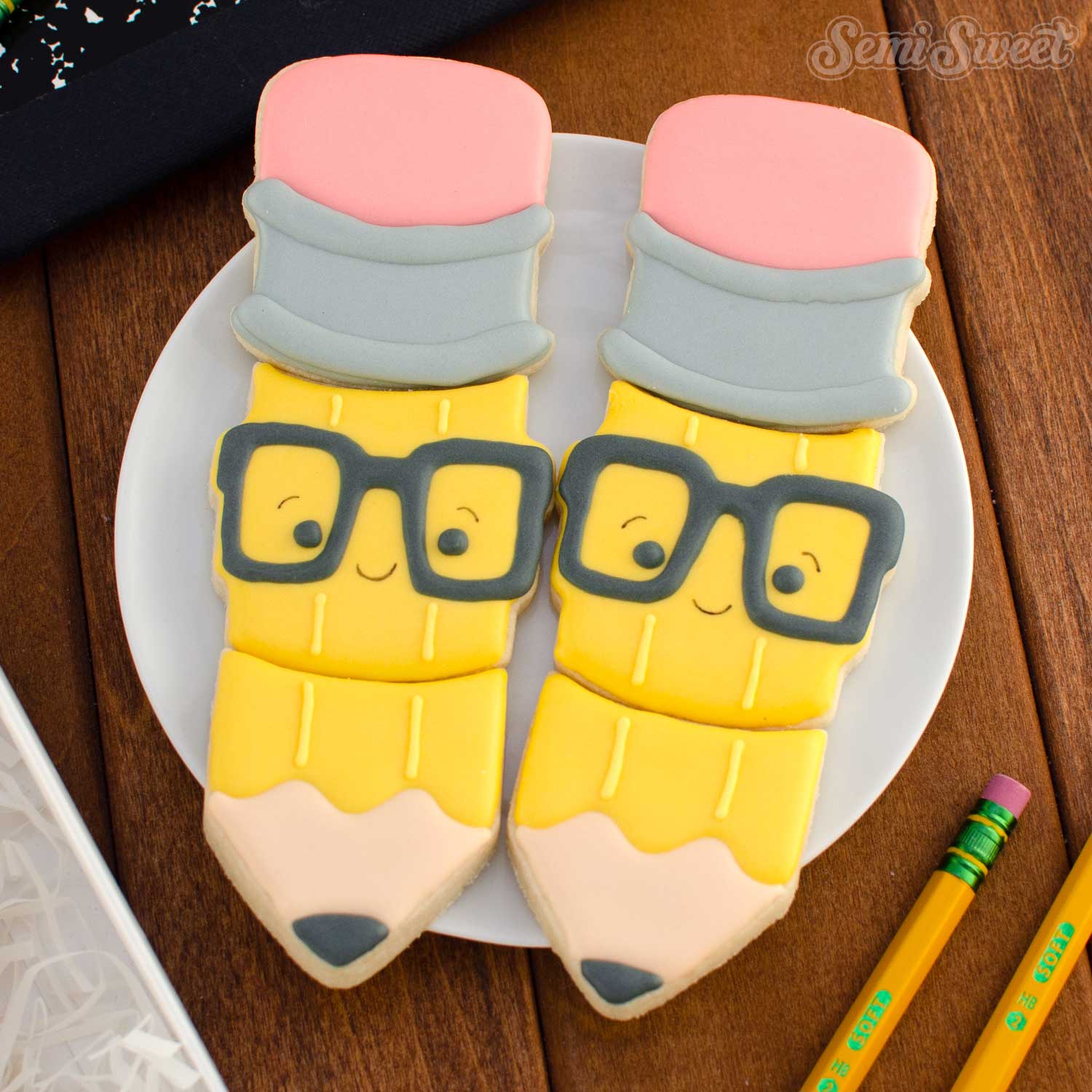 nerdy pencil cookie set | Semi Sweet Designs