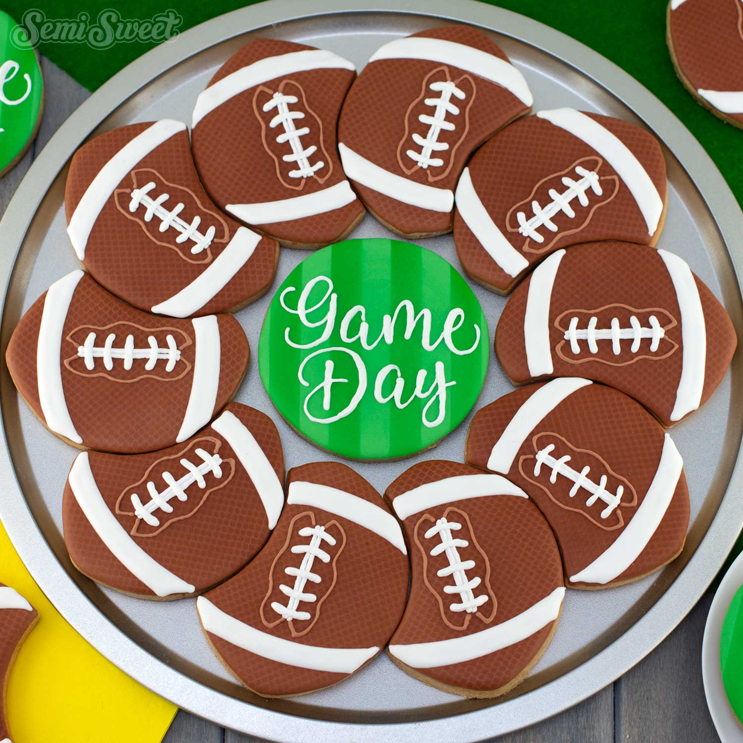 football cookie platter cookie cutter