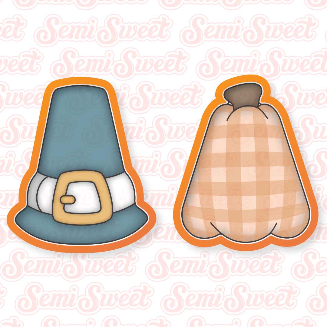 Pilgrim Hat & Pumpkin Platter Cookie Cutter