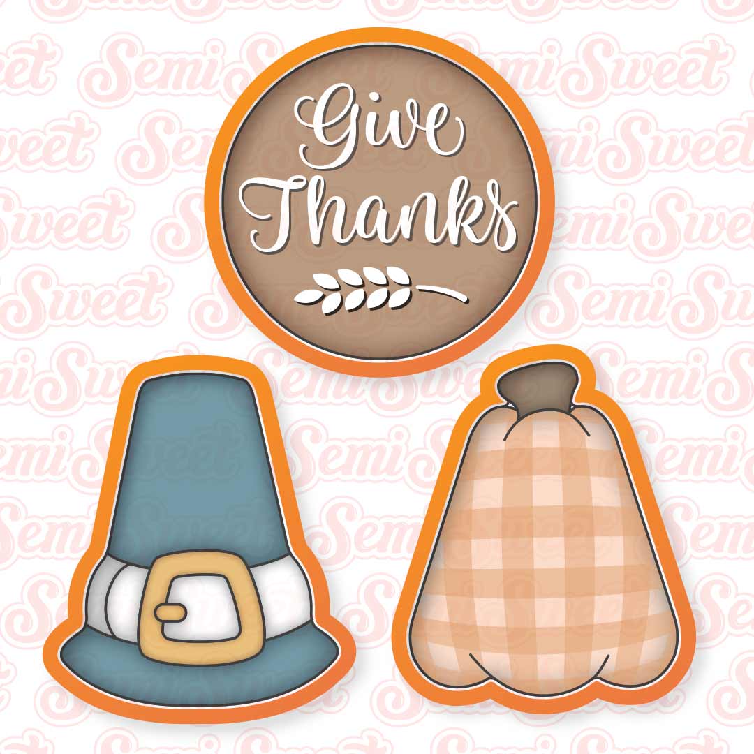 Pilgrim Hat & Pumpkin Platter Cookie Cutter