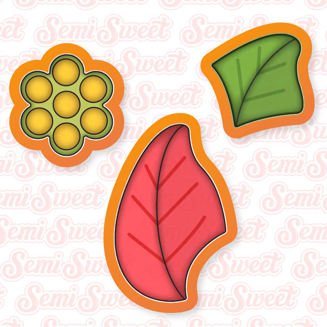 poinsettia cookie platter cutter set