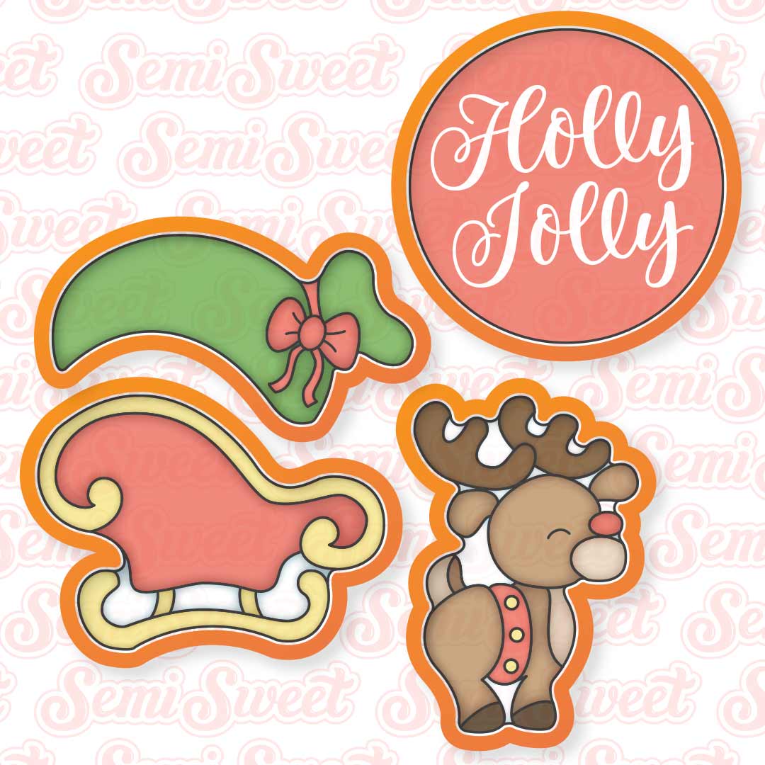 Sleigh & Reindeer Platter Cutter Set