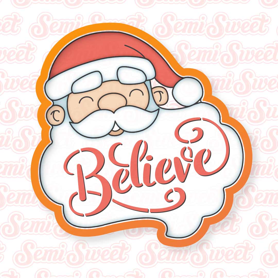 santa beard plaque cookie cutter