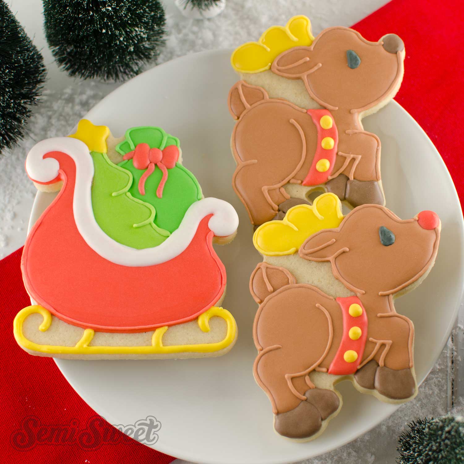 Santa Sleigh Cookie Cutter | Semi Sweet Designs
