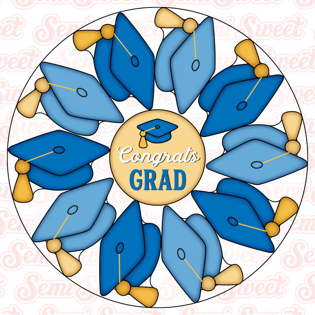 Simple Grad Cap Platter Cookie Cutter Set