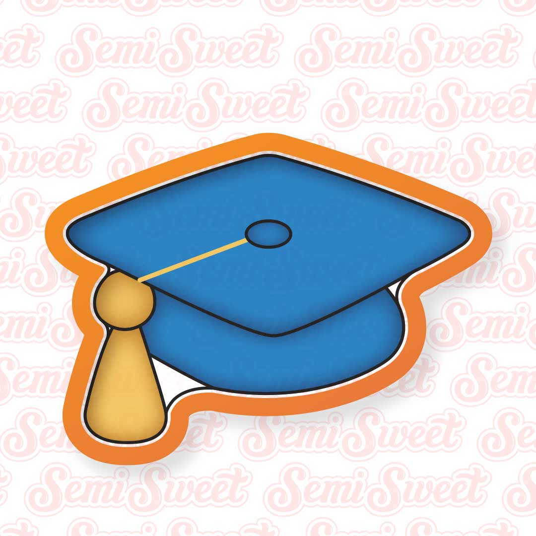 Simple Grad Cap Platter Cookie Cutter Set