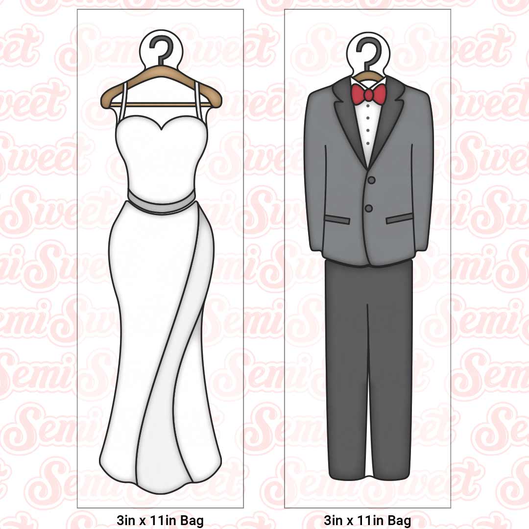 Skinny Wedding Couple Cookie Cutter Set