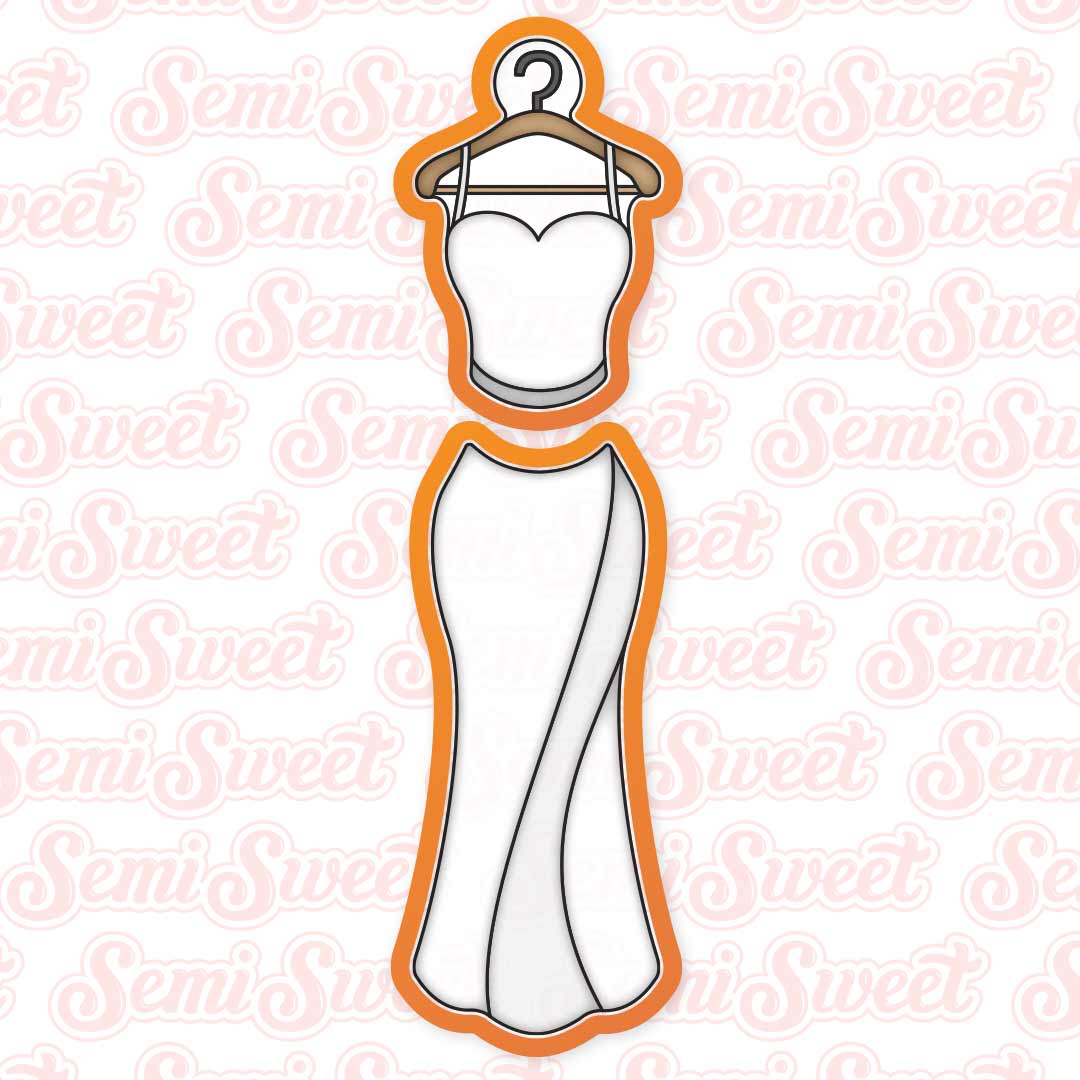 Skinny Wedding Dress Cookie Cutter Set Skinny Wedding Dress Cookie Cutter Set