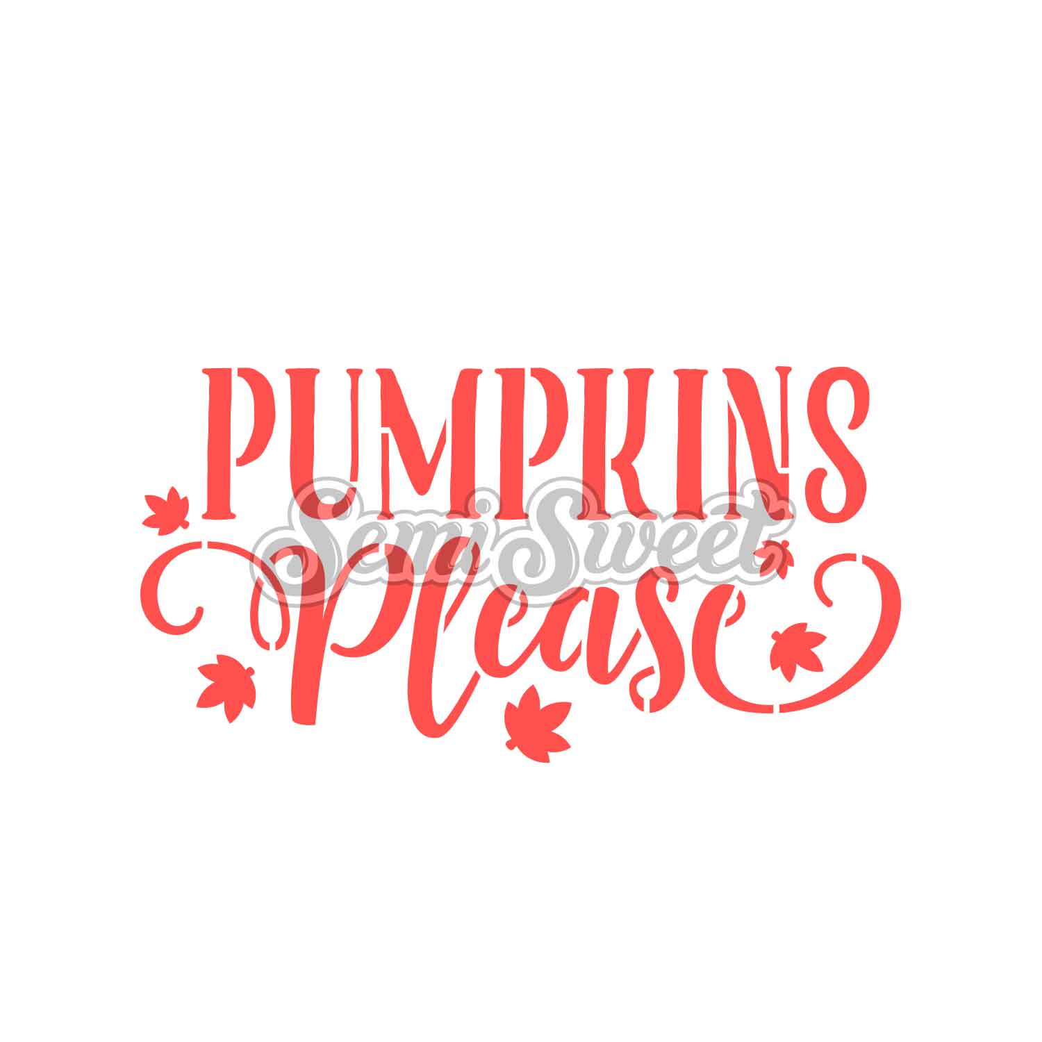 Autumn Leaves & Pumpkins Please Stencil Set