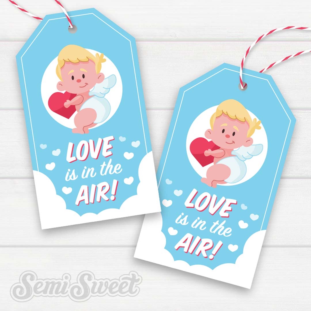 Cupid Love is in the Air - Instant Download Printable Tag
