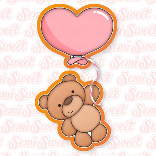 Teddy Bear & Heart Balloon Cookie Cutter Set