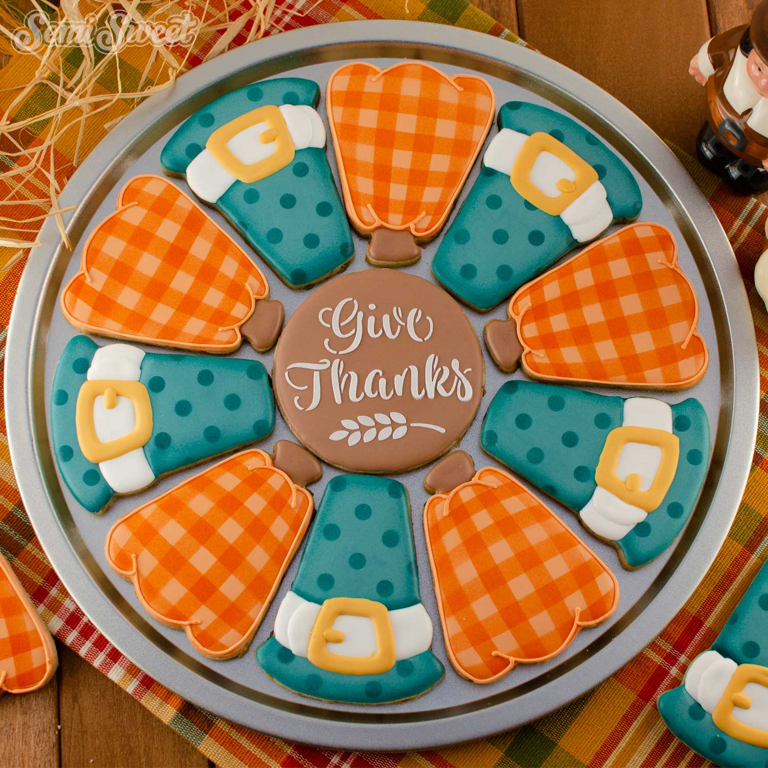 Pilgrim Hat & Pumpkin Platter Cookie Cutter