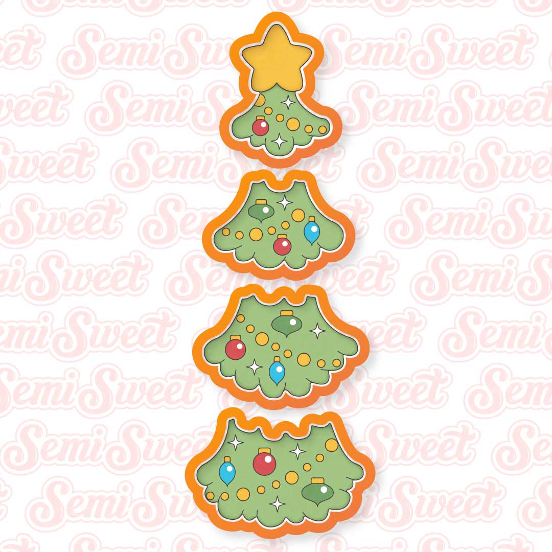 puzzle christmas tree cookie cutter set