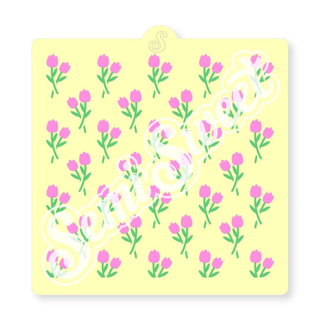 tulips stencil for cookies
