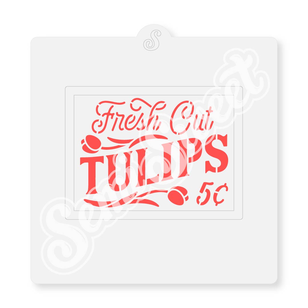 Tulips Farm Sign Stencil
