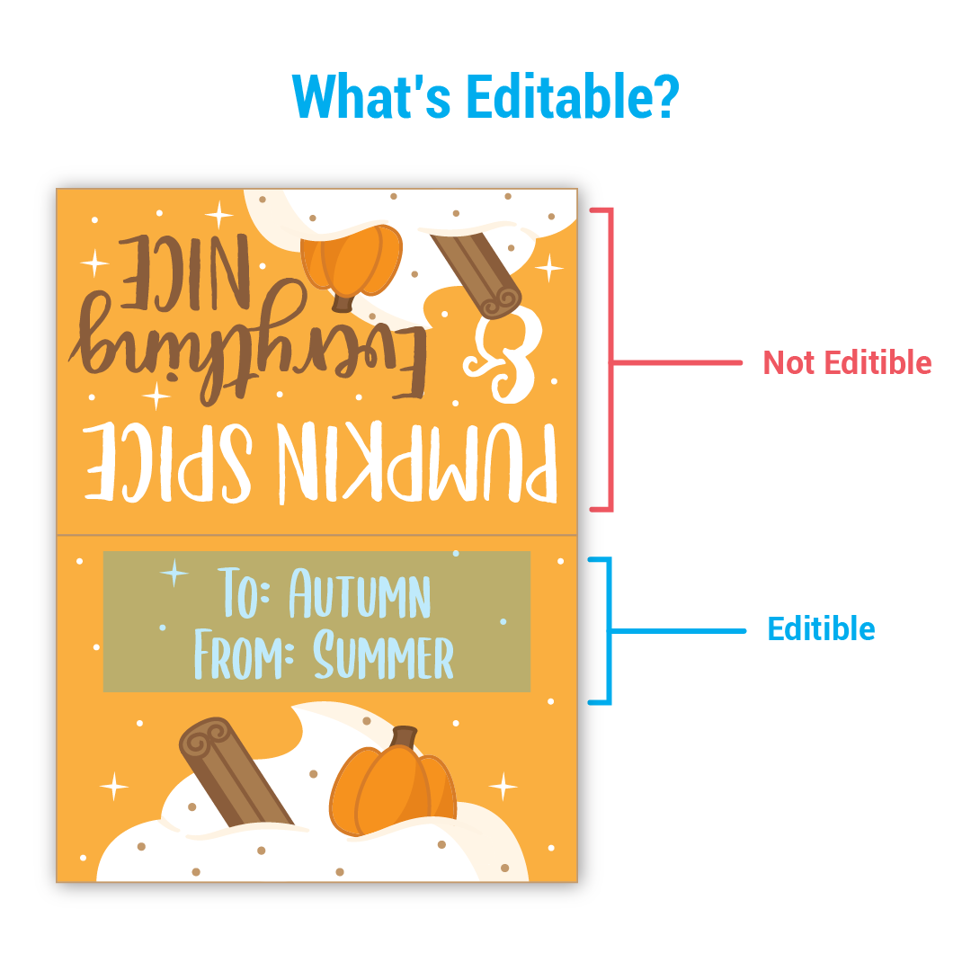 Pumpkin Spice and Everything Nice - Editable Instant Download Printable Bag Topper