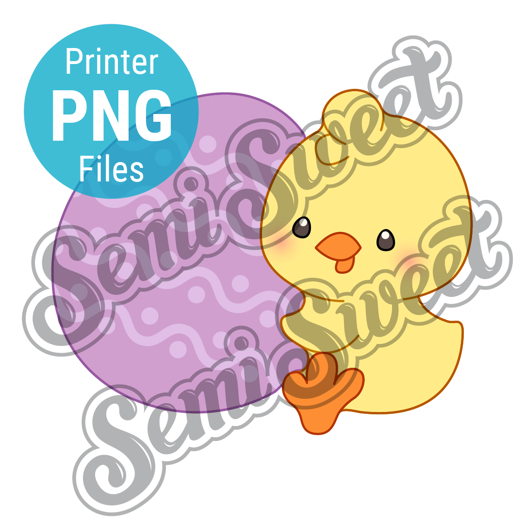 Single Easter Chick Hugging Egg - PNG Images | Semi Sweet Designs