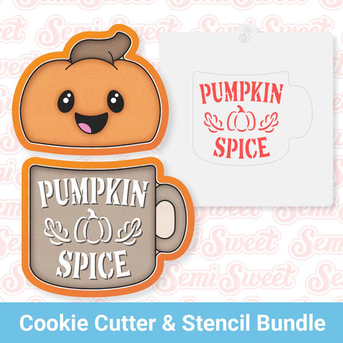 2-Pc Pumpkin Spice Mug Cookie Cutter & Stencil Bundle