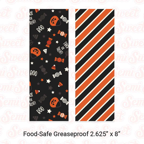 Trick-or-Treat & Vintage Stripes - Food-Safe Greaseproof Cookie Card Backers - 2.625