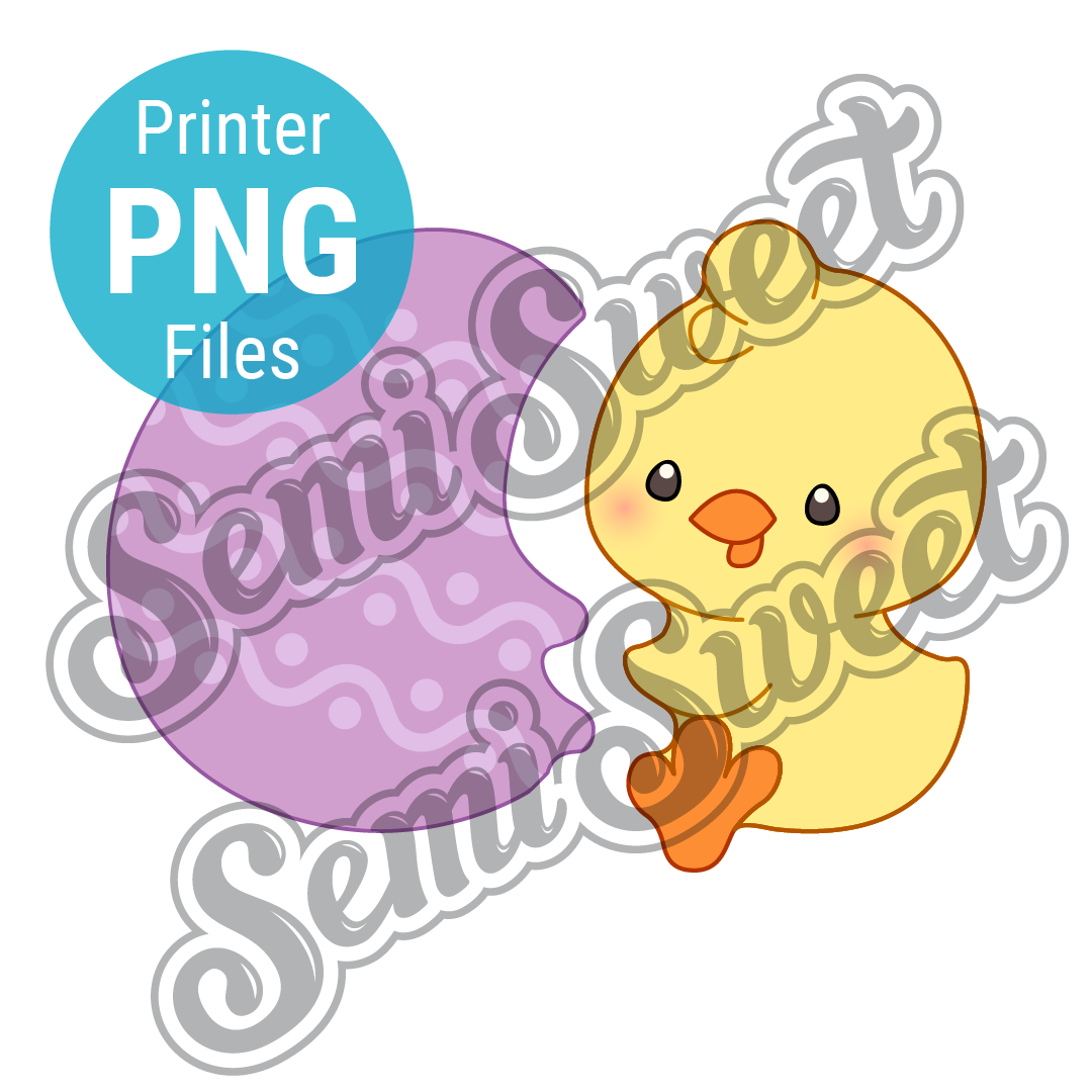 2-Piece Easter Chick Hugging Egg Set - PNG Images | Semi Sweet Designs