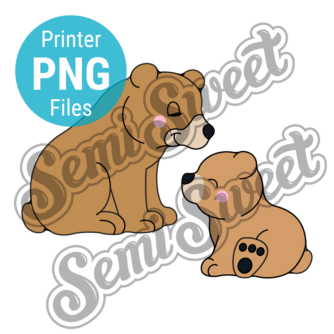 2-Pc Mama Bear & Baby Bear Set - PNG Images | Semi Sweet Designs