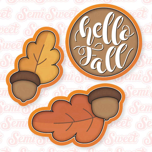 Acorn & Leaves Cookie Platter Set