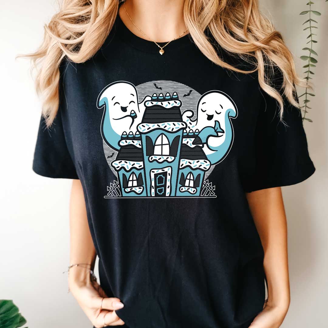 Ghost Gingerbread House Blue-Ink Unisex T-Shirt