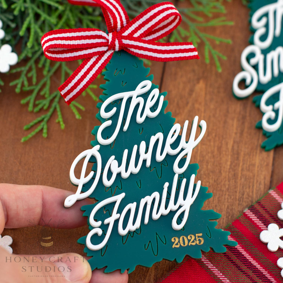 Personalized Family Christmas Tree Ornament 2026 – Custom Acrylic Holiday Keepsake