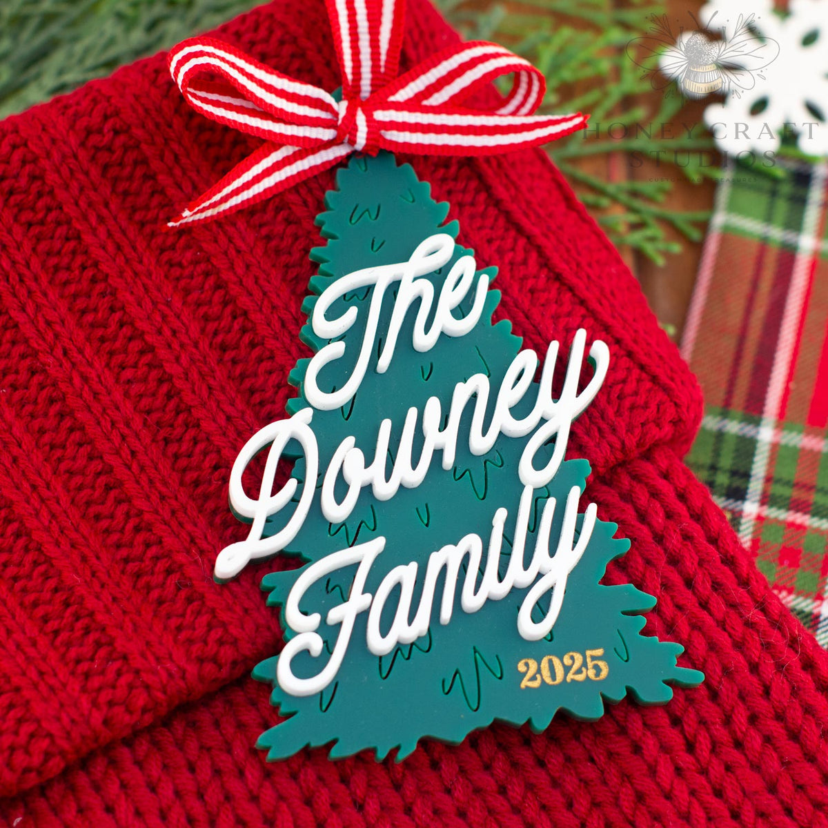 Personalized Family Christmas Tree Ornament 2026 – Custom Acrylic Holiday Keepsake