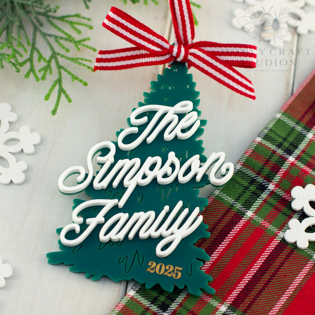 Personalized Family Christmas Tree Ornament 2026 – Custom Acrylic Holiday Keepsake