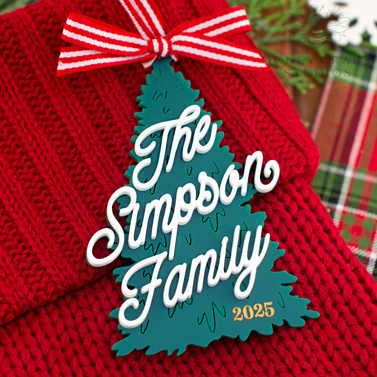 Personalized Family Christmas Tree Ornament 2026 – Custom Acrylic Holiday Keepsake