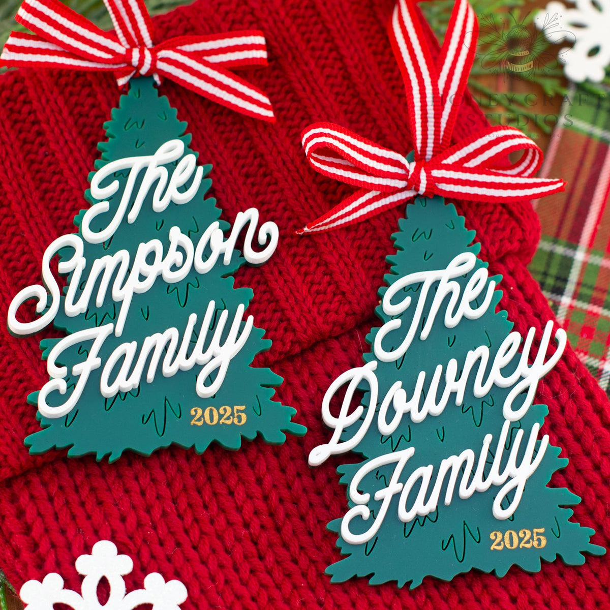 Personalized Family Christmas Tree Ornament 2026 – Custom Acrylic Holiday Keepsake