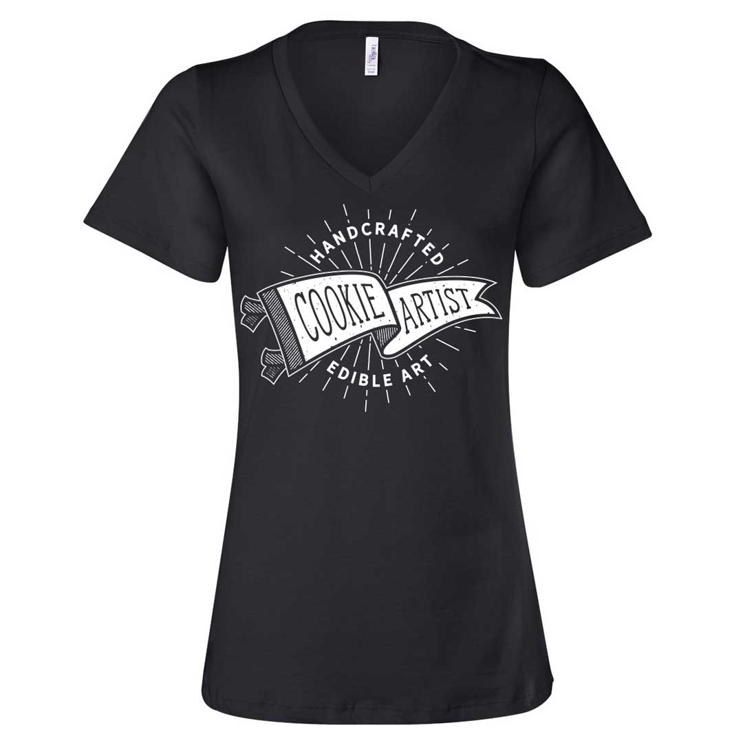 Cookie Artist Ladies V-Neck T-Shirt