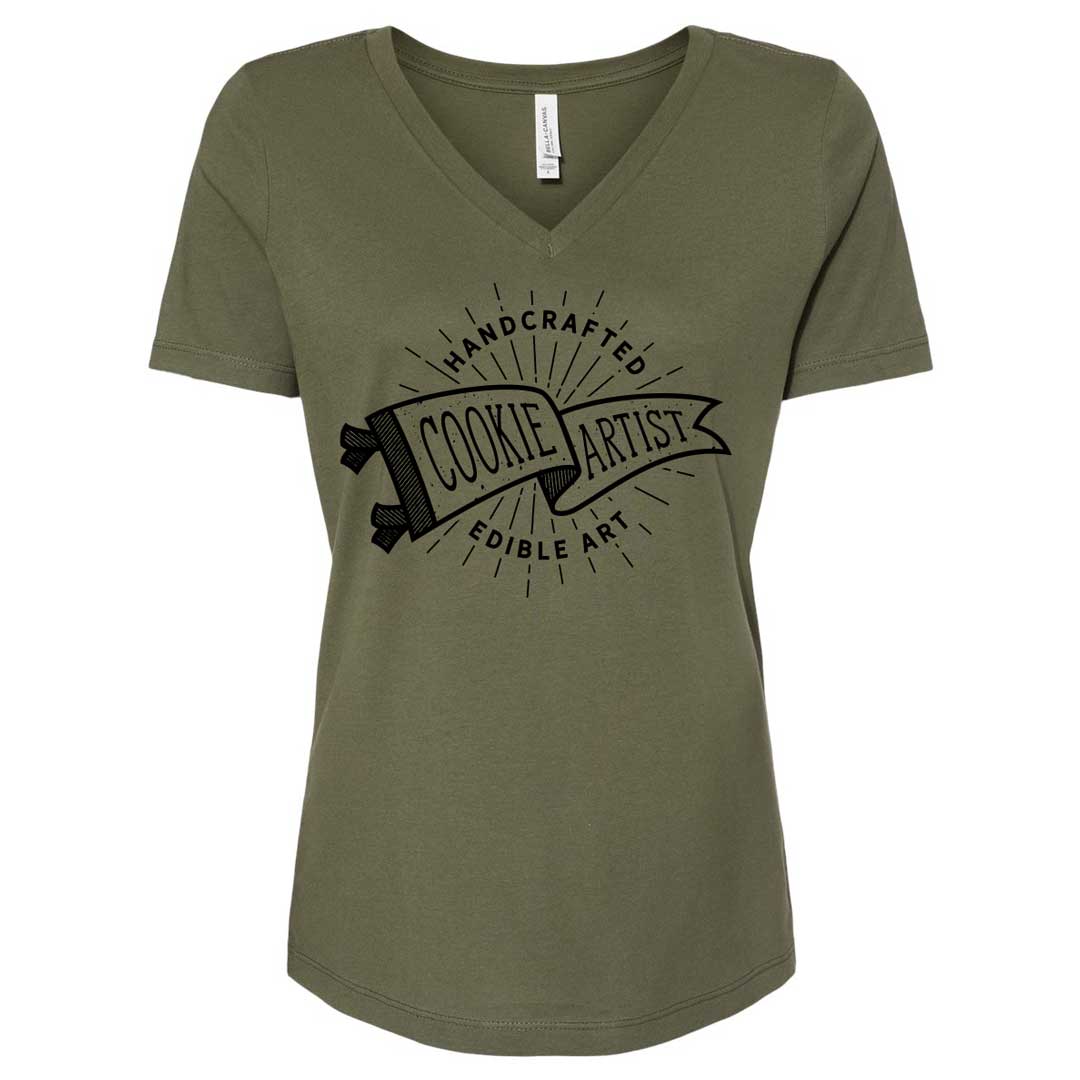 Cookie Artist Ladies V-Neck T-Shirt