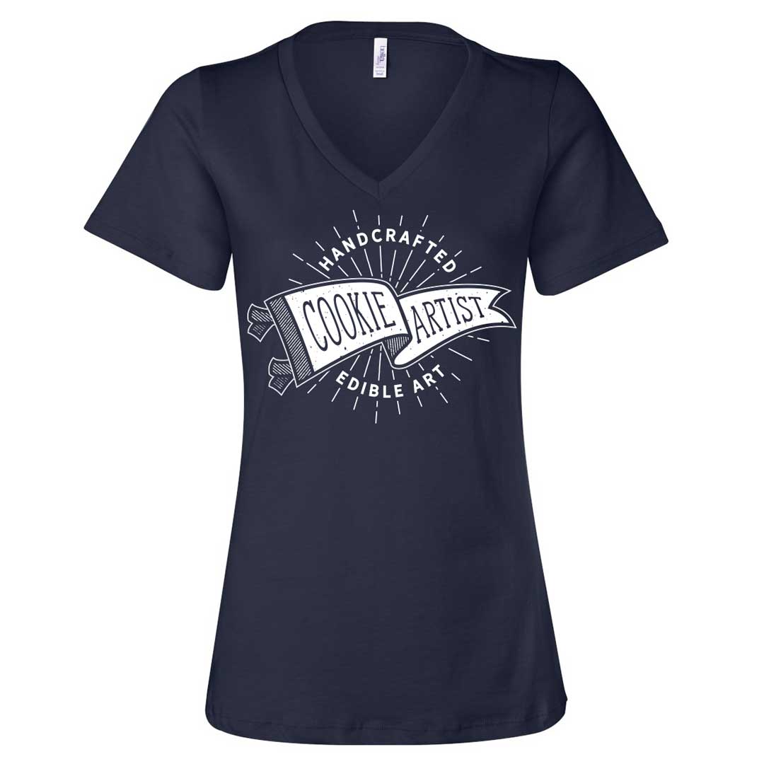 Cookie Artist Ladies V-Neck T-Shirt