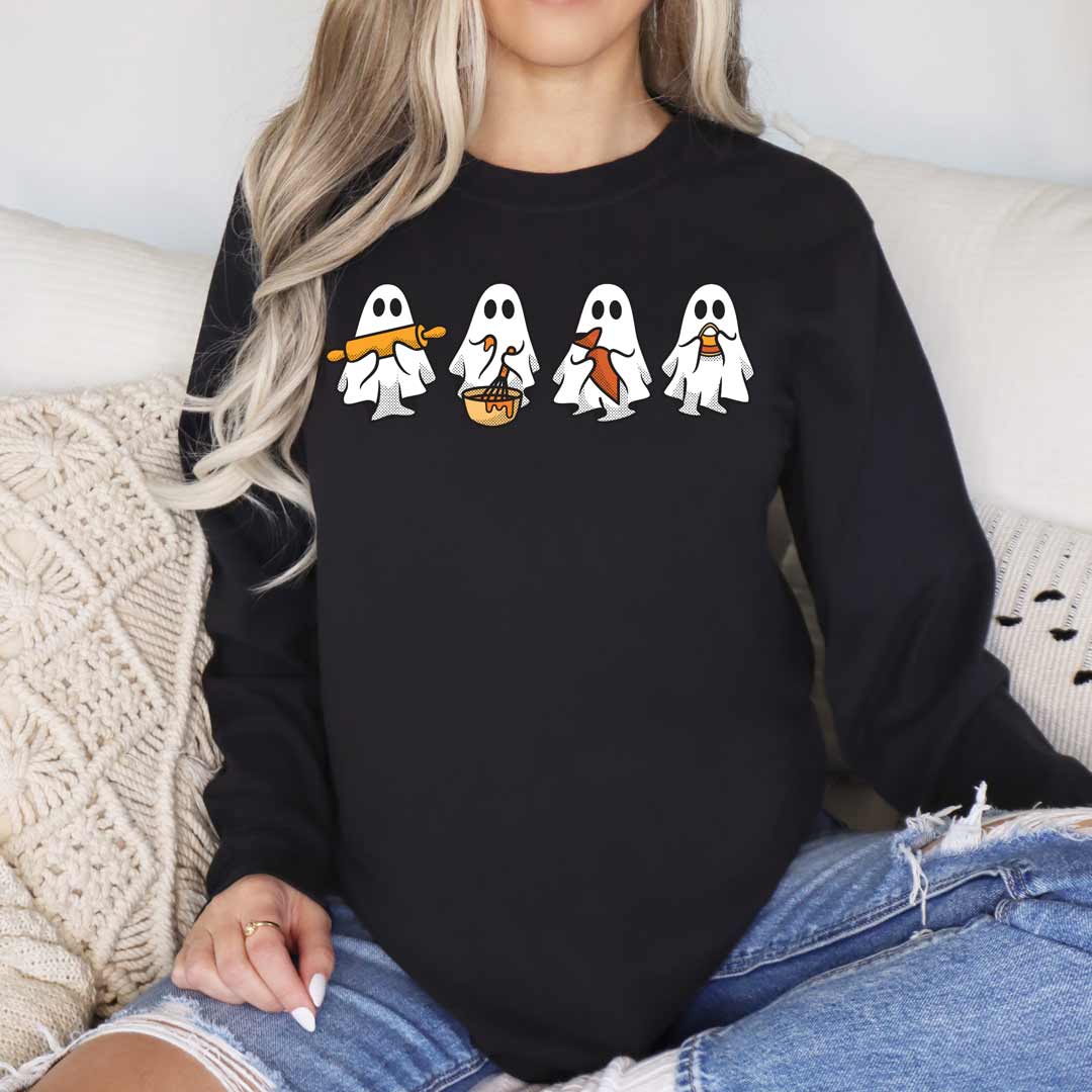 Cookie Decorating Ghosts Unisex Long Sleeve T-Shirt