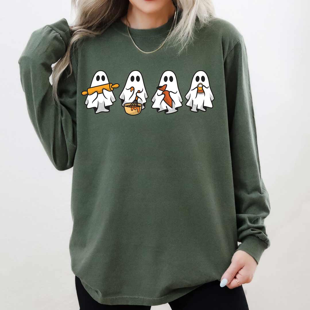 Cookie Decorating Ghosts Unisex Long Sleeve T-Shirt