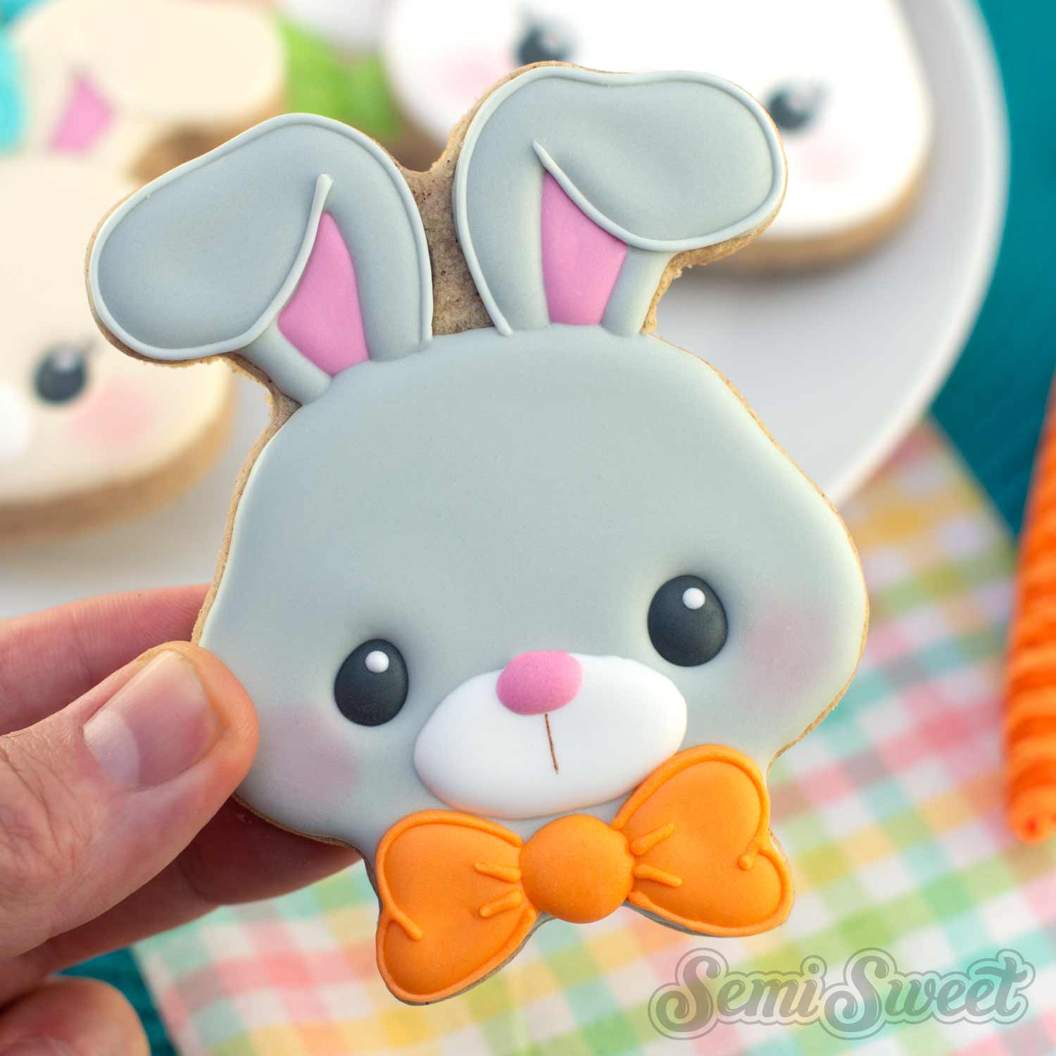 Wide Bunny Boy Head Cookie Cutter