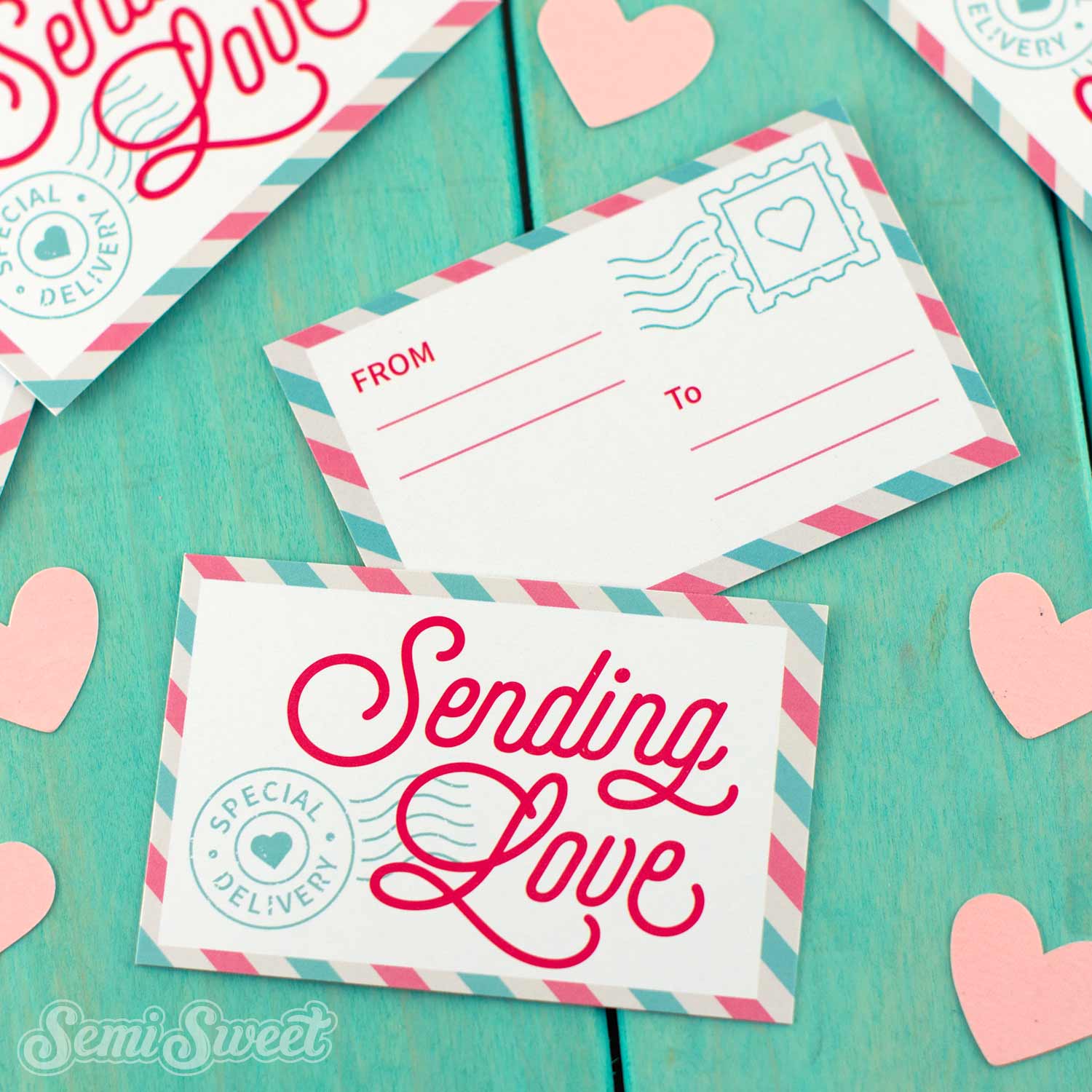 Valentine Mail Sending Love 2" x 3" Tag - Pack of 25