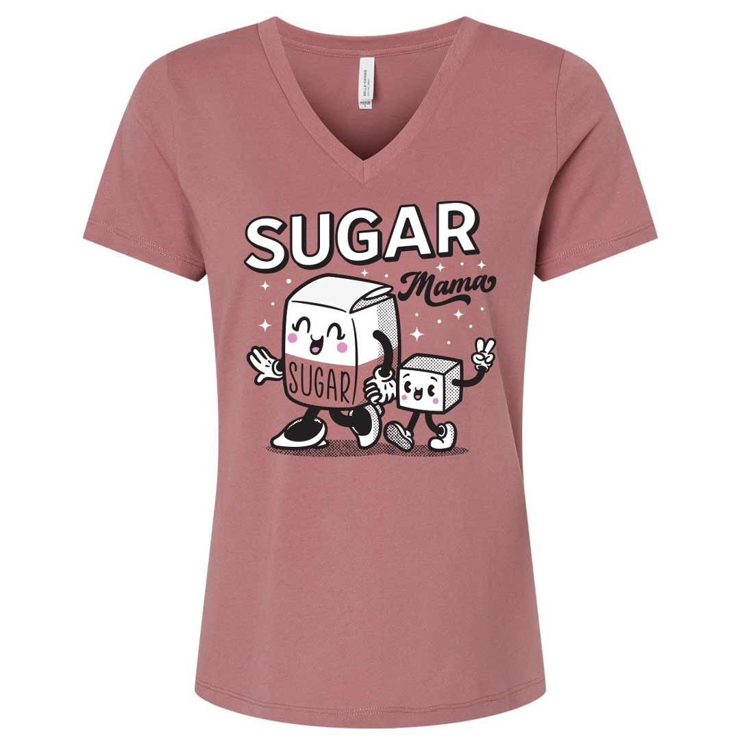 Sugar Mama Ladies V-Neck T-Shirt