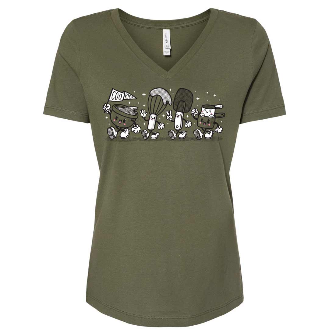 Baking Tools Parade Ladies V-Neck T-Shirt