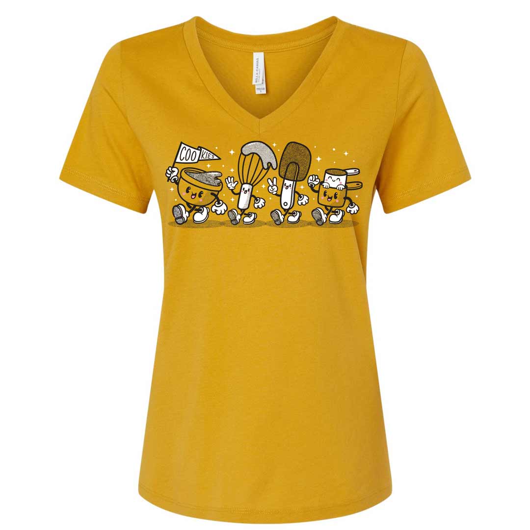 Baking Tools Parade Ladies V-Neck T-Shirt