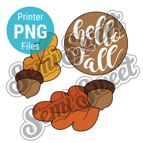 Acorn & Leaves Platter Set - PNG Images