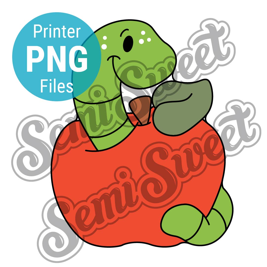 Worm in Apple - PNG Images | Semi Sweet Designs