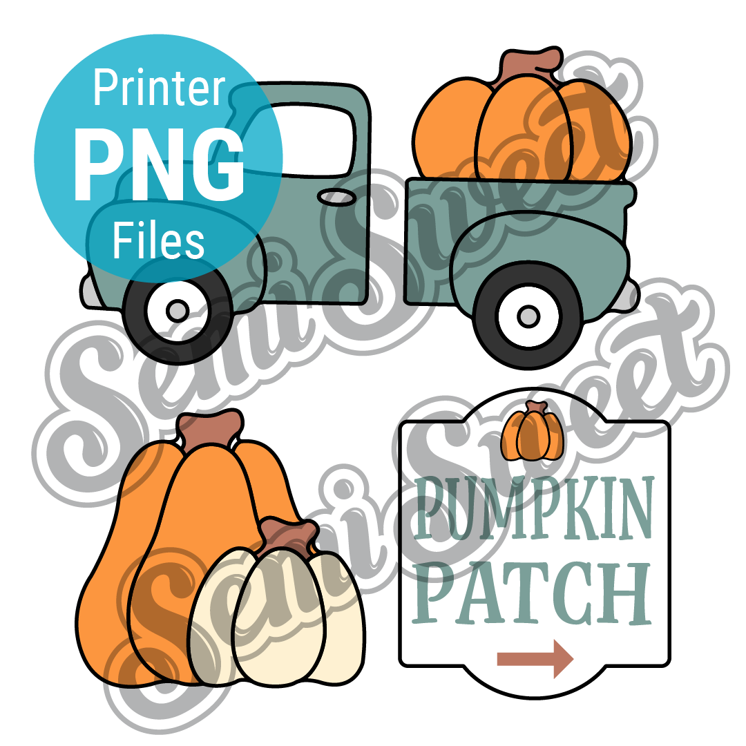 Fall Farm Truck Set - PNG Images | Semi Sweet Designs