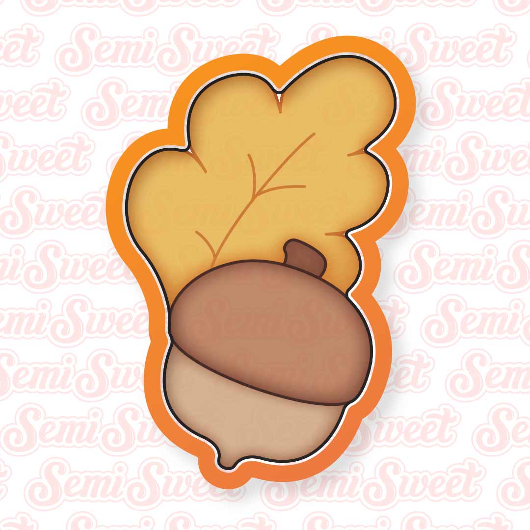 Acorn & Leaf Cookie Cutter | Semi Sweet Designs