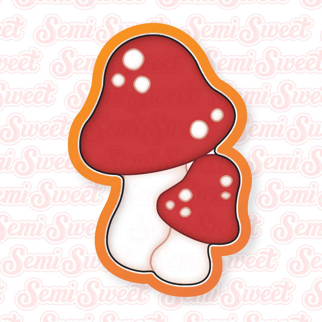 Mushroom Pair Cookie Cutter | Semi Sweet Designs