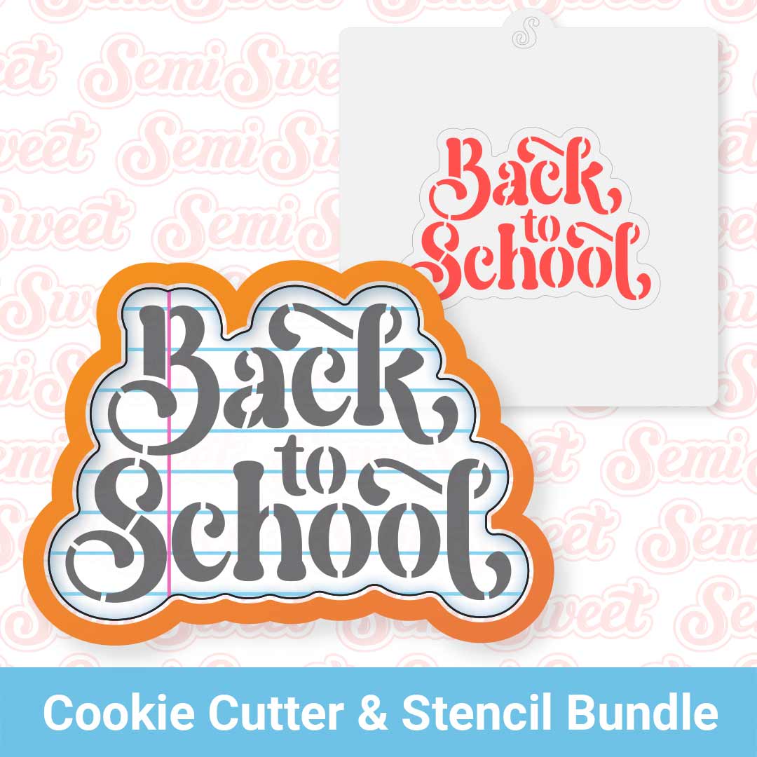 Back to School Cookie Cutter & Stencil Bundle